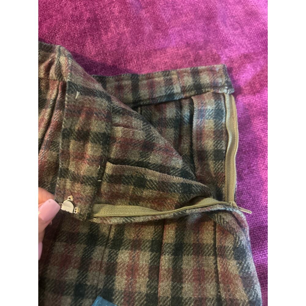 Vintage VALENTINO Wool Plaid Pleated Skirt Size 12 ACADEMIA OLD MONEY Medium M - Picture 4 of 7